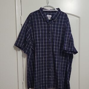 Harbor Bay DXL Men's Navy Plaid Button Down Shirt